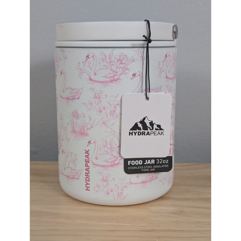 Hydrapeak Insulated Food Jar 32oz w/ Peptide Inserts 46 - Swan pattern
